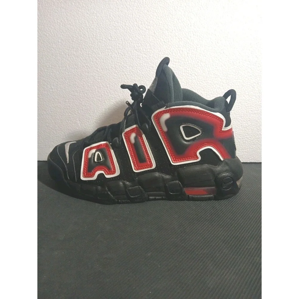 Nike Air More‎ Uptempo Laser Crimson Black  Size 6Y 415082-010